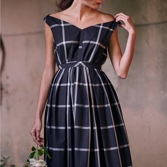 ISO: Thierry Colson Valeria Checked Cotton-Silk dress - Picture 1 of 2